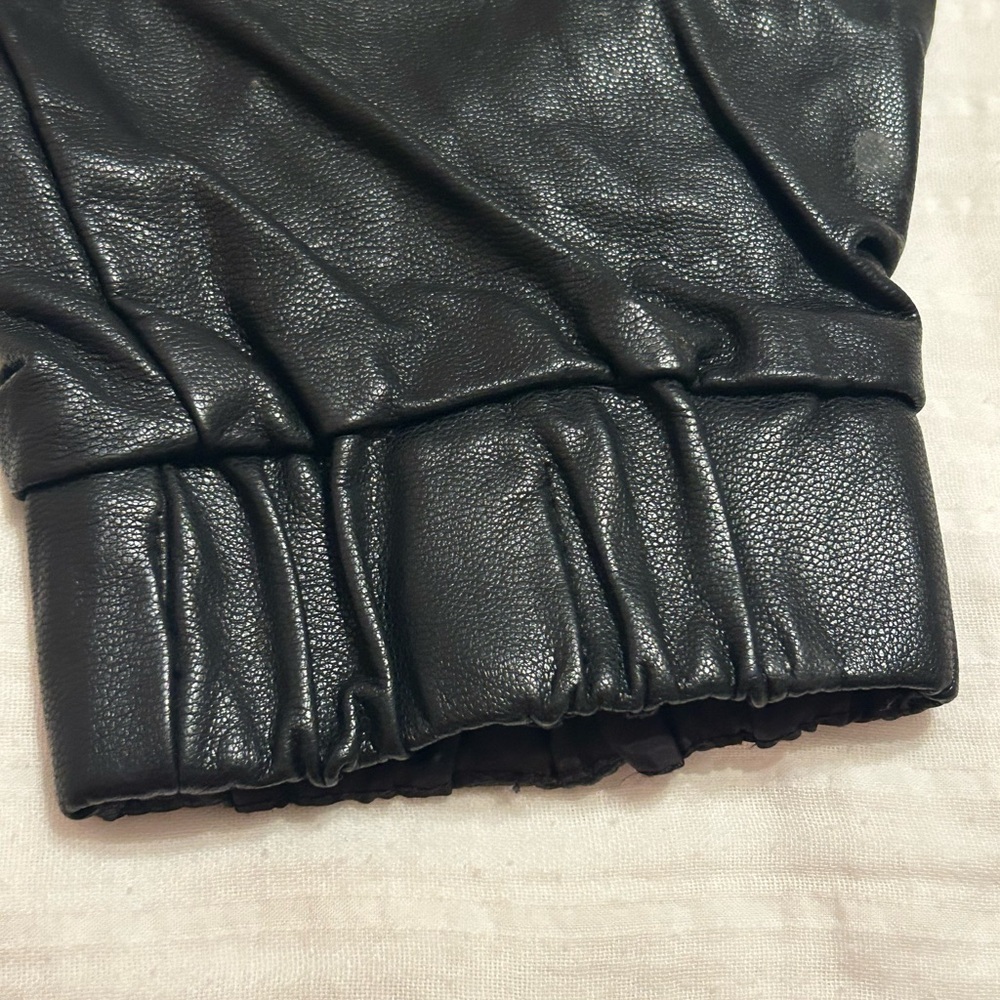 Olivaceous Black Faux Leather Joggers - Picture 2 of 4